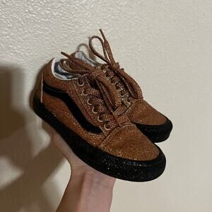 Vans Kids Old Skool Party Glitter sneakers gold glitter upper black sole KIDS 13